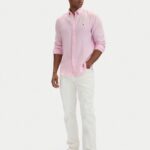 TOMMY HILFIGER MEN'S LINEN SHIRT REGULAR FIT CLASSIC PINK - Image 4