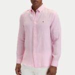 TOMMY HILFIGER MEN'S LINEN SHIRT REGULAR FIT CLASSIC PINK