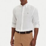 TOMMY HILFIGER MEN'S LINEN SHIRT REGULAR FIT WHITE