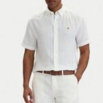 TOMMY HILFIGER MEN'S PIGMENT DYED LINEN RH SHIRT WHITE