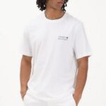 TOMMY HILFIGER MEN'S LOGO EMBROIDERY JERSEY CREW NECK T-SHIRT WHITE