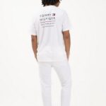 TOMMY HILFIGER MEN'S LOGO EMBROIDERY JERSEY CREW NECK T-SHIRT WHITE - Image 2