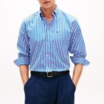 TOMMY HILFIGER MEN'S BEST LEVEL STP CLASSIC FIT REGAL BLUE / STRIPE