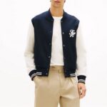 TOMMY HILFIGER MEN SCRIPT COLORBLOCK BOMBER DESERT SKY