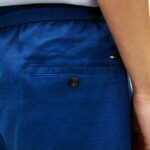 TOMMY HILFIGER DOVER LINEN BLEND 8 INSEAM CHINO SHORTS BLUE JEAN - Image 2