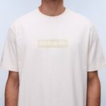 NAPAPIJRI MEN BOX LOGO SHORT SLEEVE T-SHIRT WHITE WHISPER - Image 3