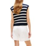TOMMY HILFIGER WOMAN CO CABLE MID GG V-NK VEST DARK NIGHT NAVY / IVORY PETAL - Image 2