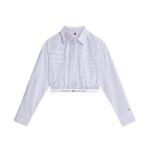 TOMMY HILFIGER WOMAN STRIPPED PATTERN CROPPED SHIRT WHITE/BLUE - Image 3