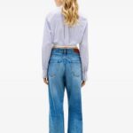 TOMMY HILFIGER WOMAN STRIPPED PATTERN CROPPED SHIRT WHITE/BLUE - Image 2