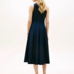 TOMMY HILFIGER WOMAN'S LINEN MIDI DRESS WITH GOLD BUTTONS - Image 2