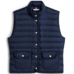 TOMMY HILFIGER WOMEN'S SLEEVELESS JACKET FEMININE LW DOWN VEST DARK NIGHT NAVY