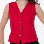 TOMMY HILFIGER WOMAN NEW ESS LINEN VEST PRIMARY RED