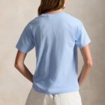 POLO RALPH LAUREN WOMAN POLO BEAR COTTON JERSEY T-SHIRT BABY BLUE - Image 2