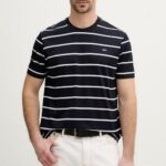 PAUL&SHARK MEN'S DOUBLE MERCERISED COTTON JERSEY T-SHIRT NAVY BLUE