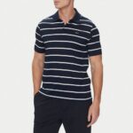 PAUL&SHARK MEN'S DOUBLE MERCERISED COTTON JERSEY POLO DARK BLUE