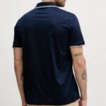 PAUL&SHARK MEN'S COTTON POLO SHIRT NAVY BLUE - Image 3