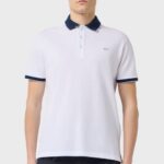 PAUL&SHARK MEN'S  FINE COTTON PIQUE POLO SHIRT WHITE