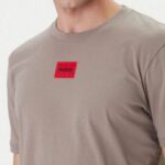HUGO MEN'S T-SHIRT LIGHT/PASTEL BROWN - Image 5