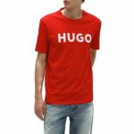 HUGO MEN'S COTTON-JERSEY T-SHIRT  OPEN PINK
