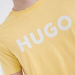 HUGO MEN'S COTTON-JERSEY T-SHIRT  MEDIUM YELLOW - Image 4