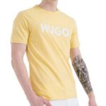 HUGO MEN'S COTTON-JERSEY T-SHIRT  MEDIUM YELLOW