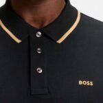 BOSS MAN PARLAY REGULAR FIT POLO SHIRT IN COTTON BLACK - Image 2