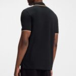 BOSS MAN PARLAY REGULAR FIT POLO SHIRT IN COTTON BLACK - Image 3