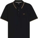 BOSS MAN PARLAY REGULAR FIT POLO SHIRT IN COTTON BLACK - Image 5