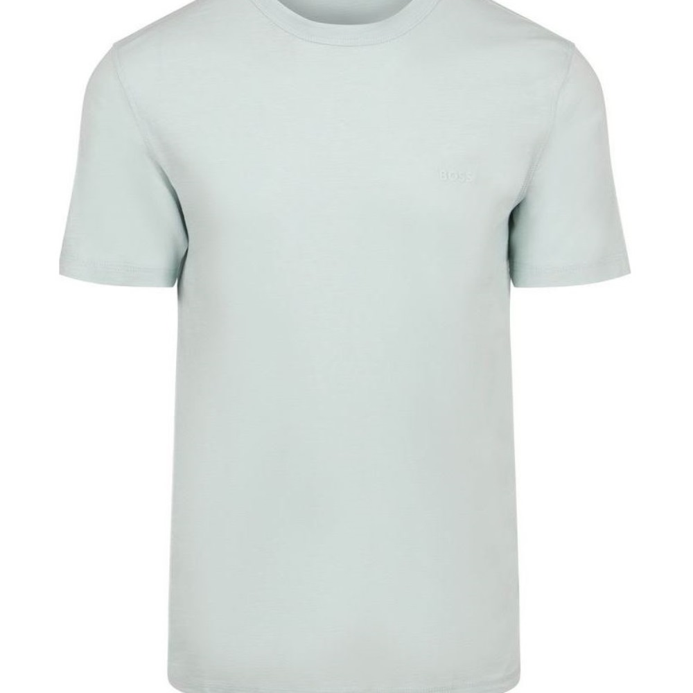 50508243-446-1 BOSS COTTON SHORT SLEEVE T-SHIRT CREWNECK TURQUOISE /AQUA - Image 1