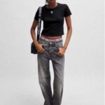 HUGO DELANOR WOMEN'S T-SHIRT BLACK - Image 3