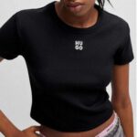 HUGO DELANOR WOMEN'S T-SHIRT BLACK - Image 4