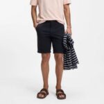 BOSS MEN'S SLIM-FIT SHORTS IN STRECH-COTTON TWILL DARK BLUE - Image 3