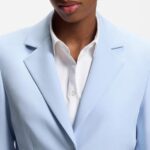 HUGO WOMEN'S SLIM-FIT BLAZER IN STRECH MATERIAL LIGHT BLUE - Image 2