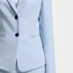 HUGO WOMEN'S SLIM-FIT BLAZER IN STRECH MATERIAL LIGHT BLUE - Image 3