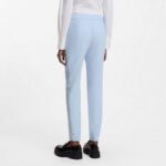 HUGO WOMAN SLIM-FIT TROUSERS IN STRECH FABRIC WITH LOGO RIVER LIGHT BLUE - Image 3