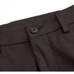 BOSS MEN'S SLIM FIT IN COTTON -BLEND TWILL STYLE P-1KAITON1-ZIP TROUSERS DARK BROWN - Image 3