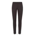 BOSS MEN'S SLIM FIT IN COTTON -BLEND TWILL STYLE P-1KAITON1-ZIP TROUSERS DARK BROWN