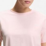 HUGO WOMEN'S RELXED FIT TOP IN STRECH COTTON LIGHT/PASTEL PINK - Image 3