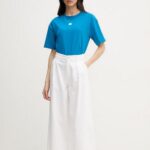 HUGO WOMEN'S SIGNATURE T-SHIRT OVERSIZED BRIGHT BLUE - Image 2