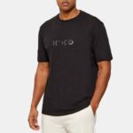 HUGO MEN'S COTTON-JERSEY T-SHIRT DARK