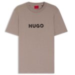 HUGO MEN'S COTTON-JERSEY T-SHIRT LIGHT/PASTEL BROWN - Image 3