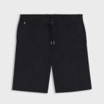 BOSS MEN'S MODERN FIT SHORTS IN A LINEN BLEND DARK BLUE - Image 2
