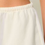 HUGO WOMEN'S SHORTS HASLALA RELAXED FIT WITH ADDICTION OF LINEN ECRU - Image 3