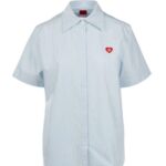 HUGO WOMEN'S SHORT SLEEVE SHIRT LIGHT BLUE