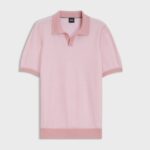 BOSS MEN'S COTTON-BLEND KNIT POLO WITH HORIZONAL STRIPE LIGHT/PASTEL PINK - Image 2