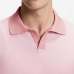 BOSS MEN'S COTTON-BLEND KNIT POLO WITH HORIZONAL STRIPE LIGHT/PASTEL PINK - Image 3