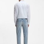 BOSS MEN'S REGULAR FIT LINEN SHIRT LIGHT/PASTEL BLUE - Image 4