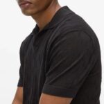 KARL LAGERFELD MEN'S KNITTED POLO SHIRT BLACK - Image 3