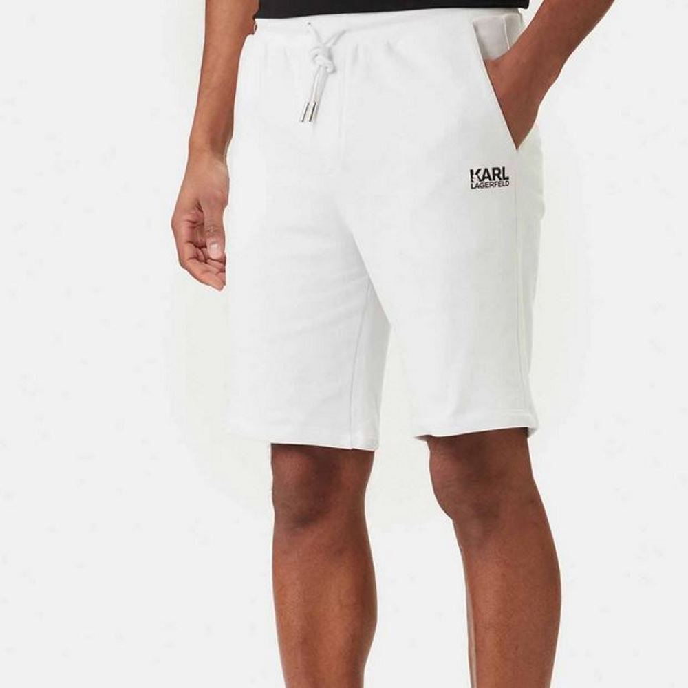705783-562917-10-4 KARL LAGERFELD MEN'S ATHLETIC BERMUDA SHORTS WHITE - Image 1