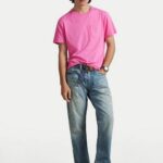 POLO RALPH LAUREN MEN'S CUSTOM SLIM FIT JERSEY T-SHIRT BAJA PINK - Image 3